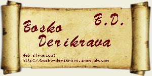 Boško Derikrava vizit kartica